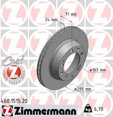 Bremsscheibe Hinterachse ZIMMERMANN 460.1515.20