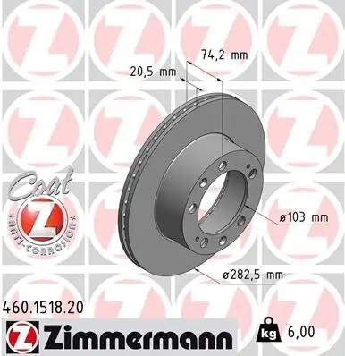 Bremsscheibe Vorderachse ZIMMERMANN 460.1518.20