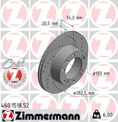 Bremsscheibe Vorderachse ZIMMERMANN 460.1518.52