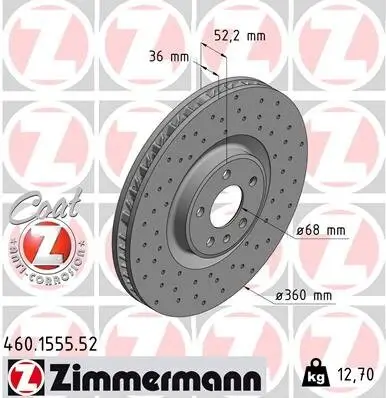 Bremsscheibe ZIMMERMANN 460.1555.52