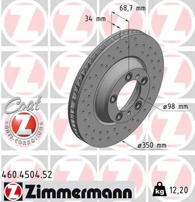 Bremsscheibe Vorderachse links ZIMMERMANN 460.4504.52