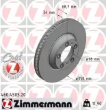 Bremsscheibe Vorderachse rechts ZIMMERMANN 460.4505.20