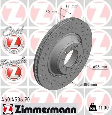 Bremsscheibe Hinterachse links ZIMMERMANN 460.4536.70