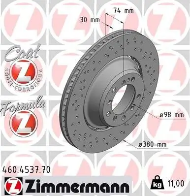 Bremsscheibe ZIMMERMANN 460.4537.70