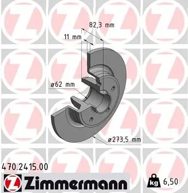 Bremsscheibe Hinterachse ZIMMERMANN 470.2415.00