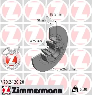 Bremsscheibe Hinterachse ZIMMERMANN 470.2420.20
