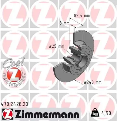 Bremsscheibe ZIMMERMANN 470.2428.20 Bild Bremsscheibe ZIMMERMANN 470.2428.20