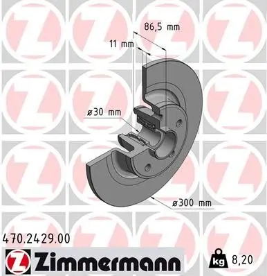 Bremsscheibe ZIMMERMANN 470.2429.00 Bild Bremsscheibe ZIMMERMANN 470.2429.00