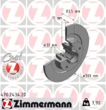 Bremsscheibe Hinterachse ZIMMERMANN 470.2434.20