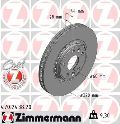 Bremsscheibe Vorderachse ZIMMERMANN 470.2438.20