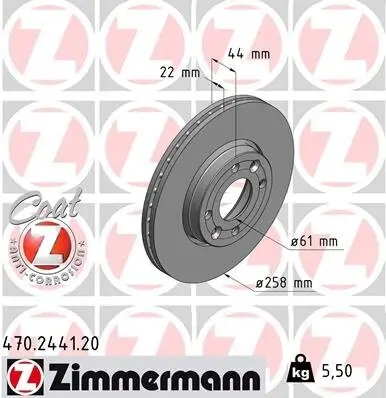 Bremsscheibe Vorderachse ZIMMERMANN 470.2441.20