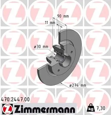 Bremsscheibe ZIMMERMANN 470.2447.00