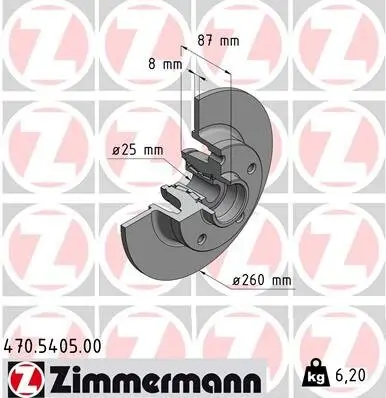 Bremsscheibe Hinterachse ZIMMERMANN 470.5405.00 Bild Bremsscheibe Hinterachse ZIMMERMANN 470.5405.00