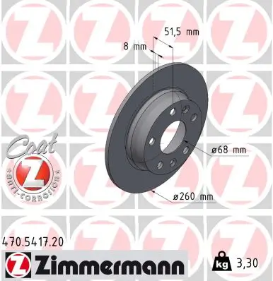 Bremsscheibe Hinterachse ZIMMERMANN 470.5417.20