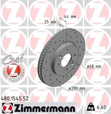 Bremsscheibe Vorderachse ZIMMERMANN 480.1545.52