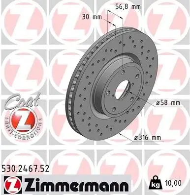 Bremsscheibe Vorderachse ZIMMERMANN 530.2467.52