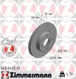 Bremsscheibe Vorderachse ZIMMERMANN 540.2493.20