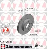 Bremsscheibe ZIMMERMANN 540.2498.20