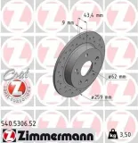 Bremsscheibe Hinterachse ZIMMERMANN 540.5306.52