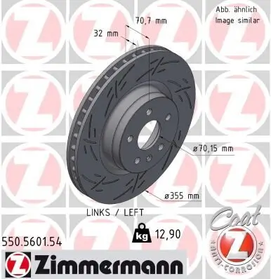 Bremsscheibe Vorderachse links ZIMMERMANN 550.5601.54