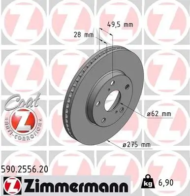 Bremsscheibe ZIMMERMANN 590.2556.20