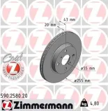 Bremsscheibe ZIMMERMANN 590.2580.20