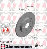 Bremsscheibe Hinterachse ZIMMERMANN 590.2599.20