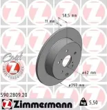 Bremsscheibe Hinterachse ZIMMERMANN 590.2809.20