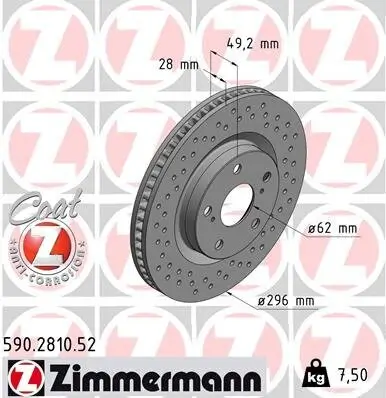 Bremsscheibe ZIMMERMANN 590.2810.52