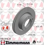 Bremsscheibe ZIMMERMANN 590.2816.20