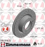 Bremsscheibe ZIMMERMANN 590.2816.52