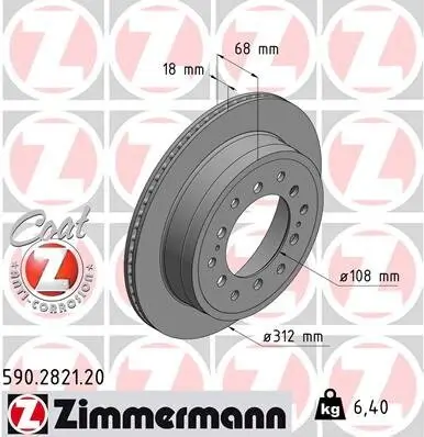 Bremsscheibe ZIMMERMANN 590.2821.20