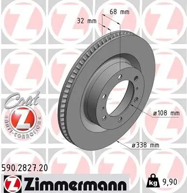 Bremsscheibe Vorderachse ZIMMERMANN 590.2827.20