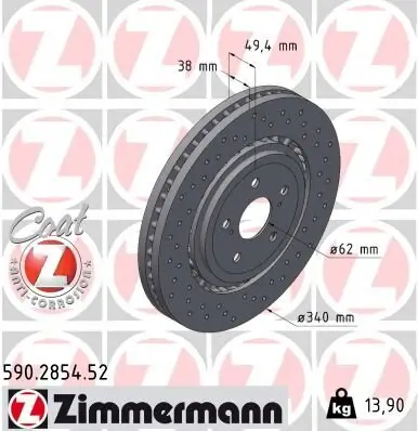 Bremsscheibe ZIMMERMANN 590.2854.52