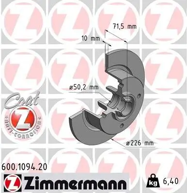 Bremsscheibe ZIMMERMANN 600.1094.20