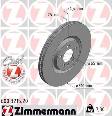 Bremsscheibe ZIMMERMANN 600.3215.20