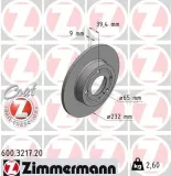 Bremsscheibe Hinterachse ZIMMERMANN 600.3217.20