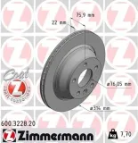 Bremsscheibe Hinterachse ZIMMERMANN 600.3228.20