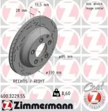 Bremsscheibe Hinterachse rechts ZIMMERMANN 600.3229.55