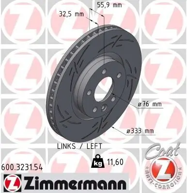 Bremsscheibe ZIMMERMANN 600.3231.54