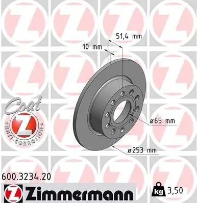 Bremsscheibe ZIMMERMANN 600.3234.20