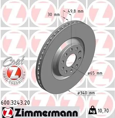 Bremsscheibe ZIMMERMANN 600.3243.20