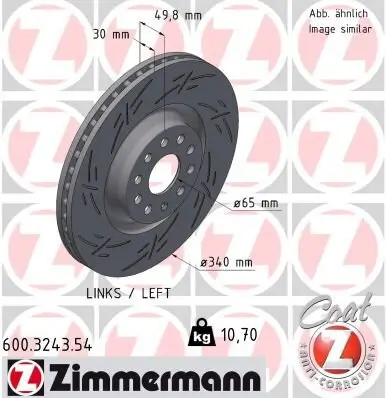 Bremsscheibe ZIMMERMANN 600.3243.54 Bild Bremsscheibe ZIMMERMANN 600.3243.54