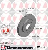 Bremsscheibe Hinterachse ZIMMERMANN 600.3244.20