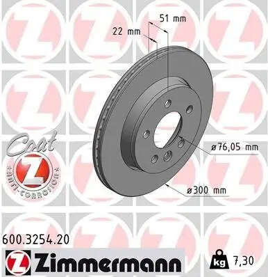 Bremsscheibe ZIMMERMANN 600.3254.20