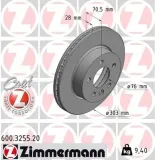 Bremsscheibe Vorderachse ZIMMERMANN 600.3255.20