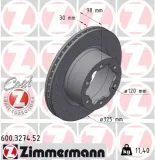 Bremsscheibe Hinterachse ZIMMERMANN 600.3274.52