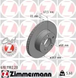 Bremsscheibe ZIMMERMANN 610.1182.20