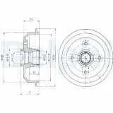 Bremstrommel Hinterachse DELPHI BF107