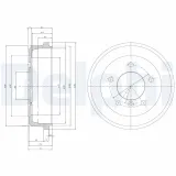 Bremstrommel Hinterachse DELPHI BF168